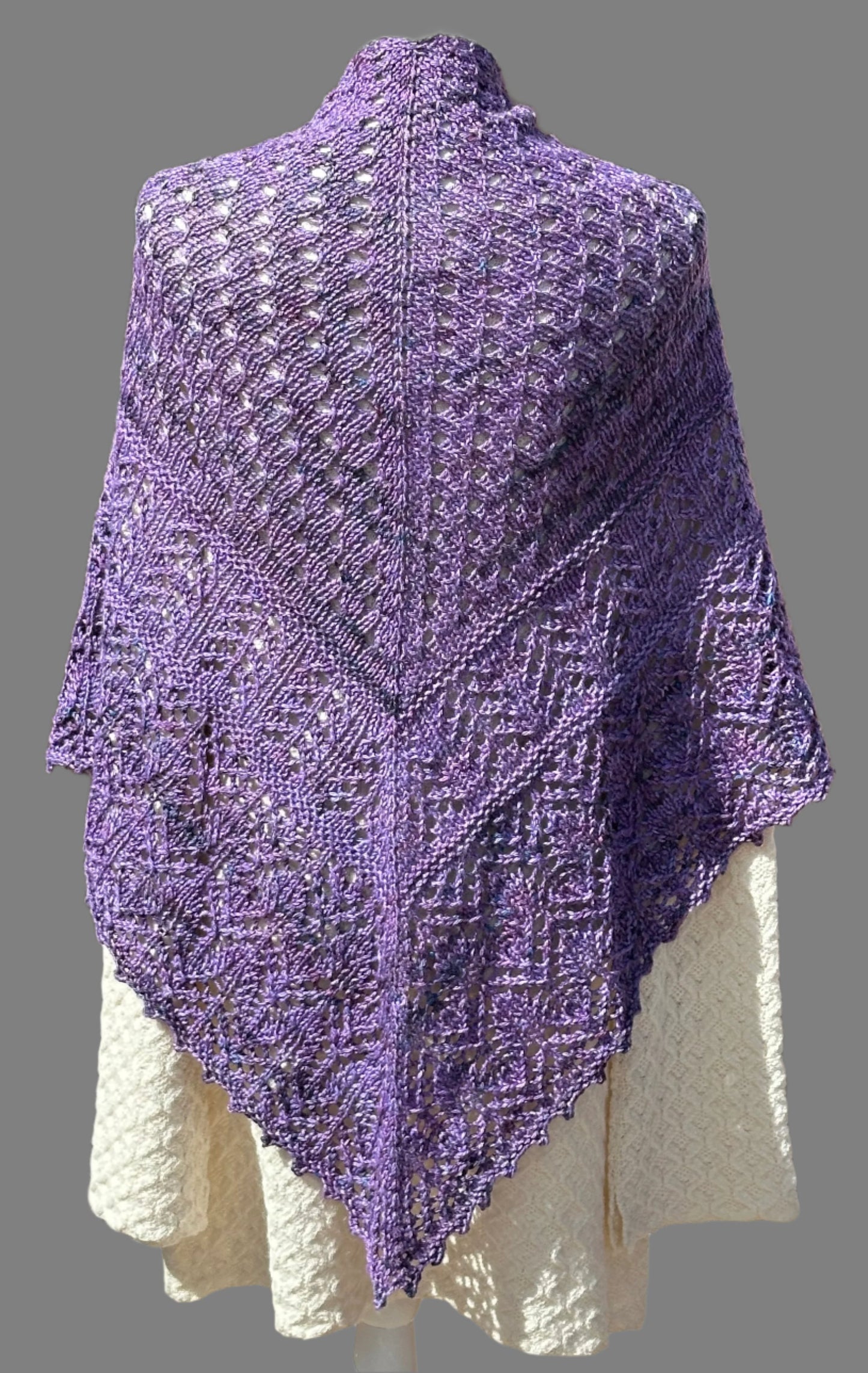 Shawl-Lace Knit Shawl-in Royal Hiccup