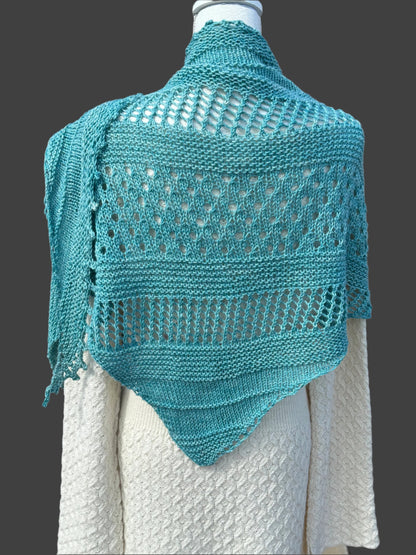 Shawl/Wrap/Lace Scarf in Turquoise