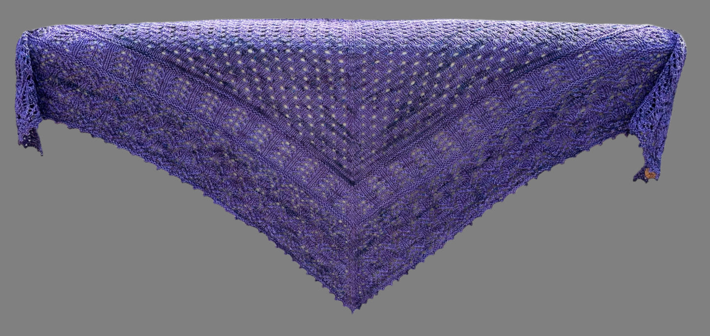 Shawl-Lace Knit Shawl-in Royal Hiccup