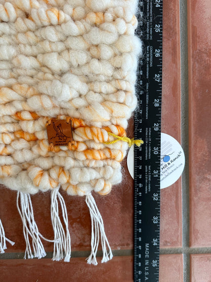 Rustic Ranch Alpaca Rug-white and orange