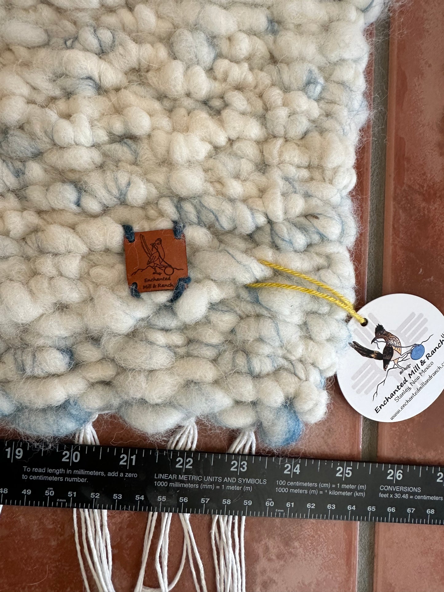 Rustic Ranch Alpaca Rug-white and blue