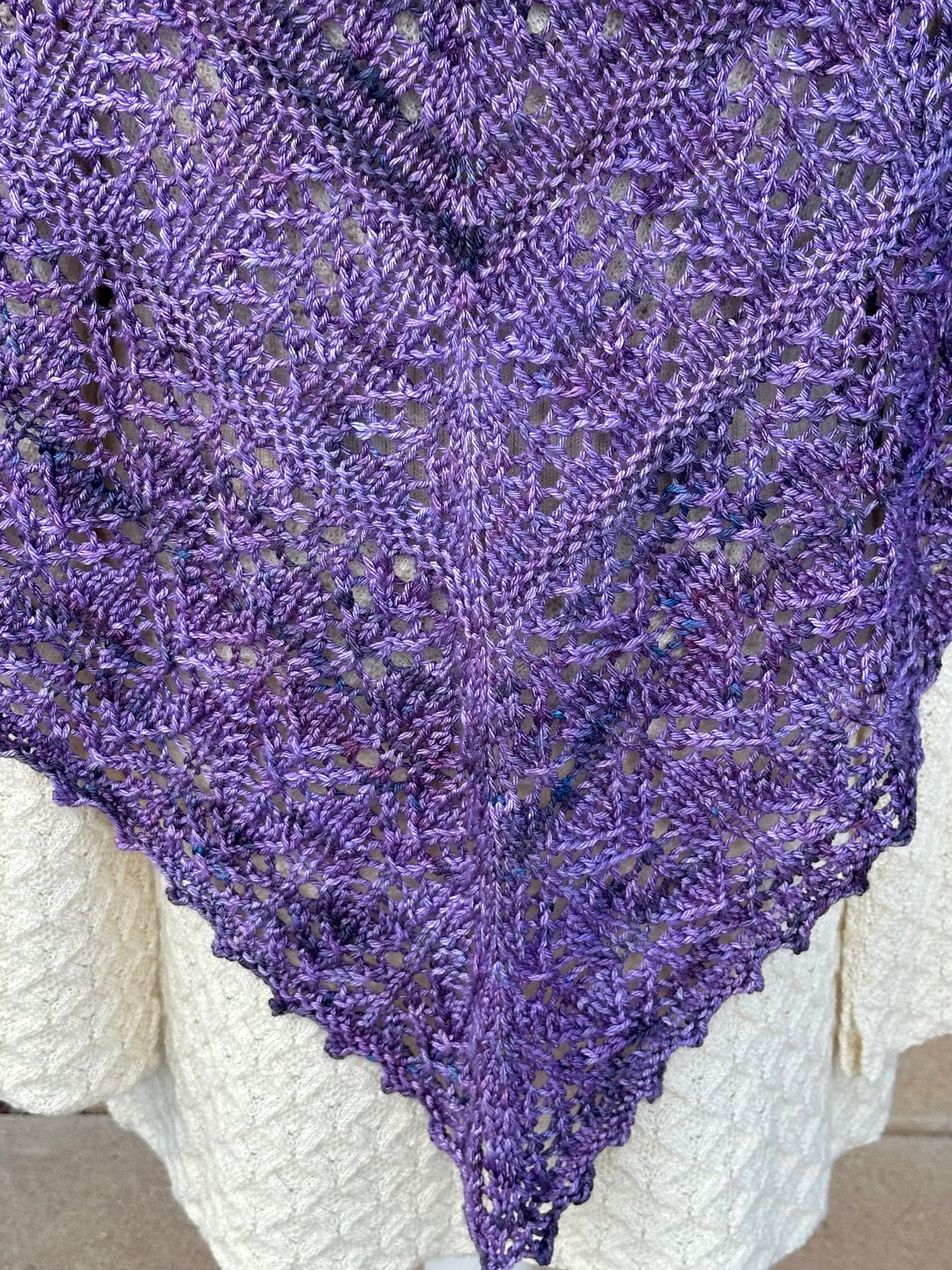 Shawl-Lace Knit Shawl-in Royal Hiccup