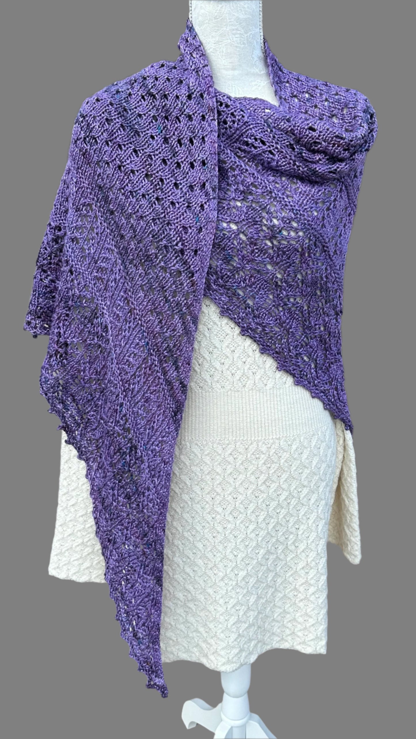 Shawl-Lace Knit Shawl-in Royal Hiccup