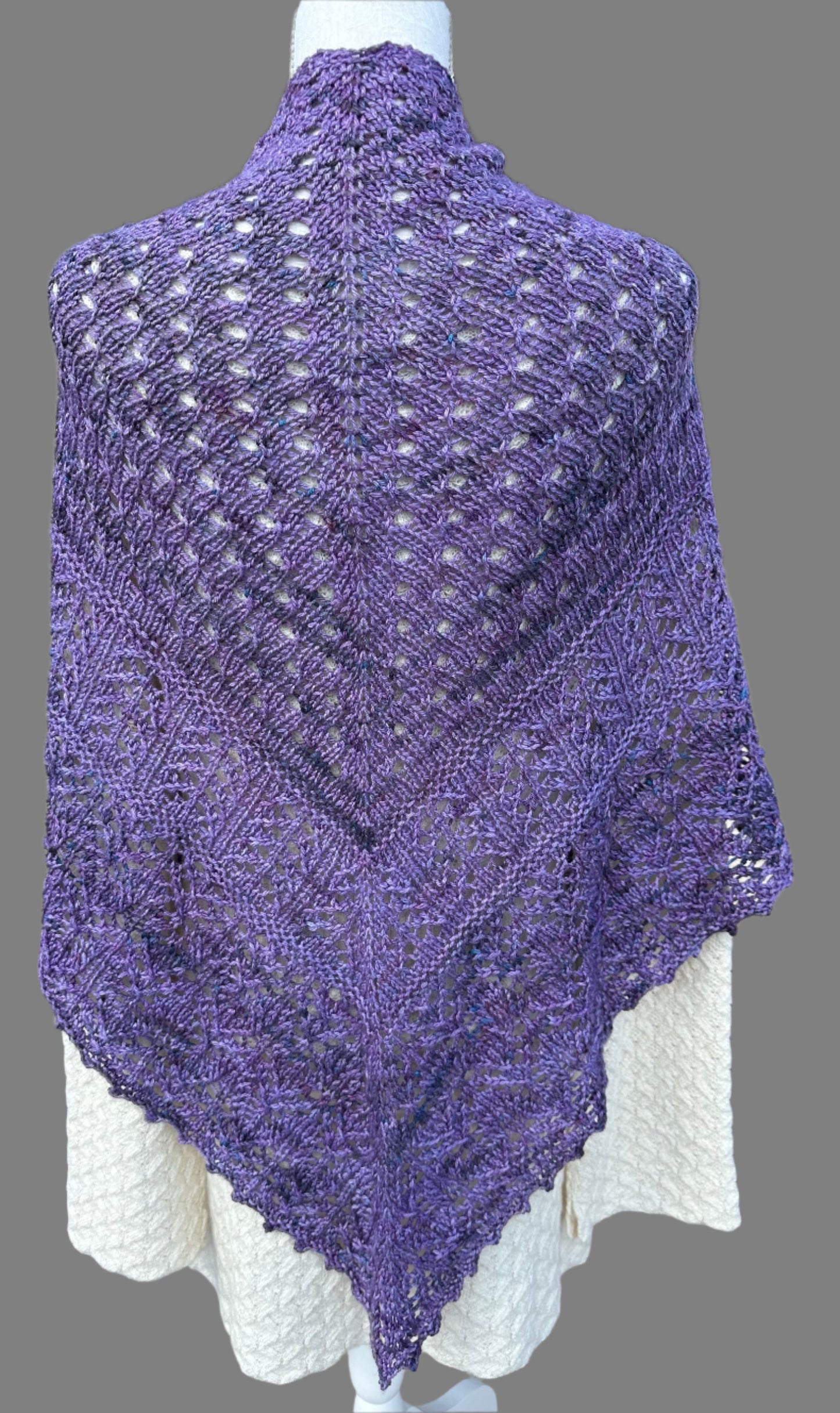 Shawl-Lace Knit Shawl-in Royal Hiccup