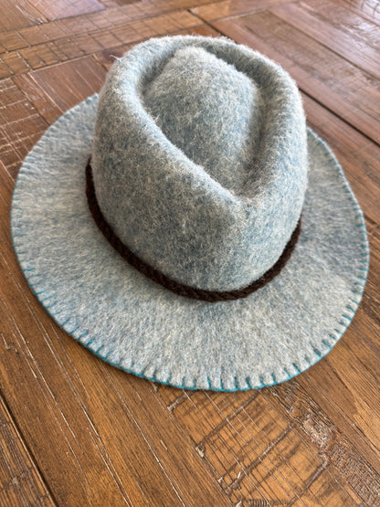 Felt Fedora in Light Blue