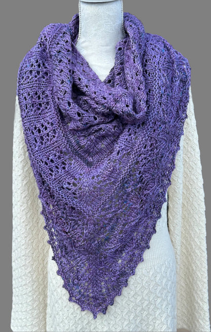 Shawl-Lace Knit Shawl-in Royal Hiccup