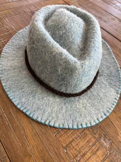 Felt Fedora in Light Blue