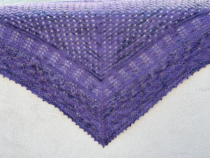 Shawl-Lace Knit Shawl-in Royal Hiccup