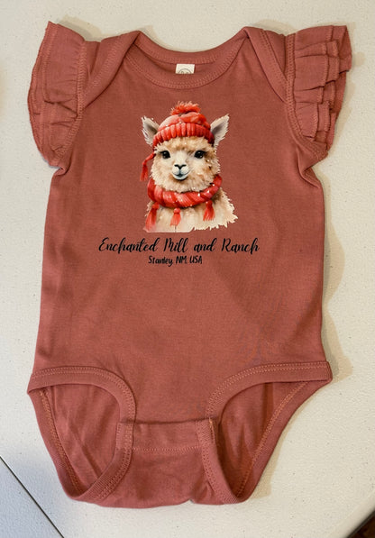 Infant Onesie- Winter Alpaca Short Sleeve