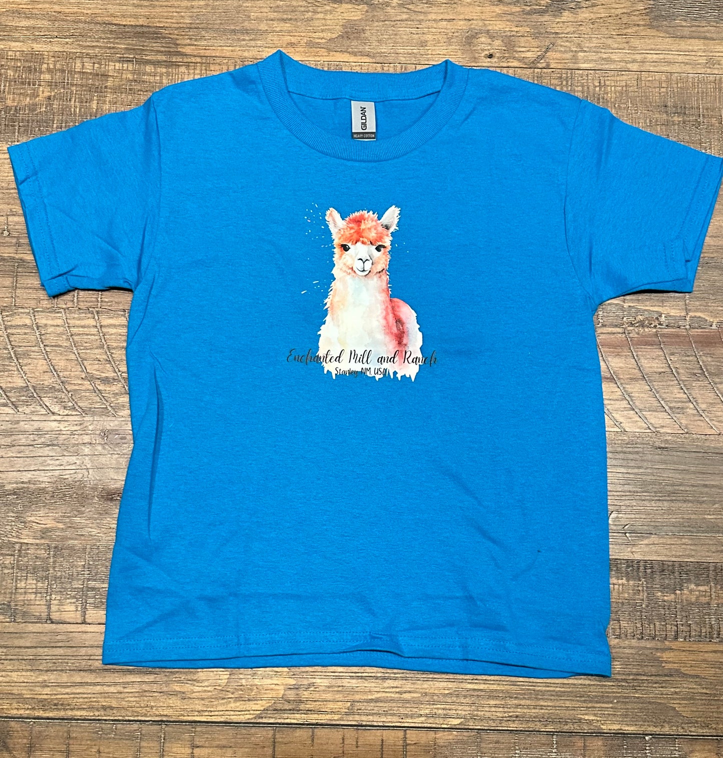 Youth T-Shirt Watercolor Alpaca Short Sleeve