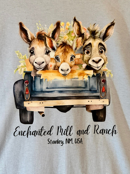 Adult T-Shirt Trio of Donkeys Short Sleeve