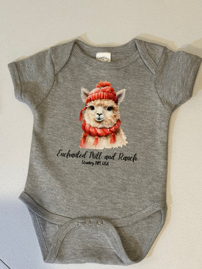 Infant Onesie- Winter Alpaca Short Sleeve