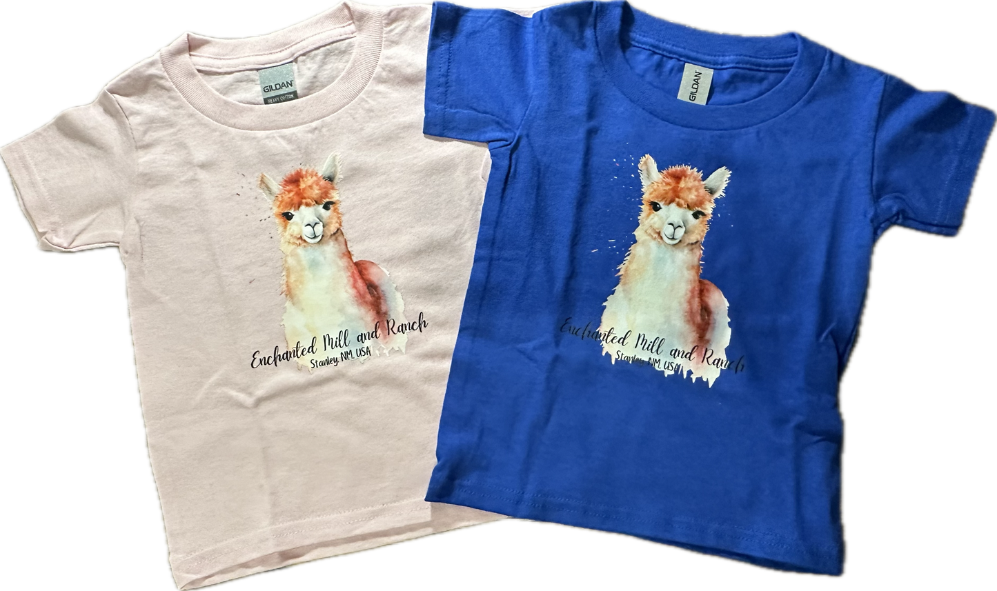 Toddler T-Shirt Watercolor Alpaca Short Sleeve