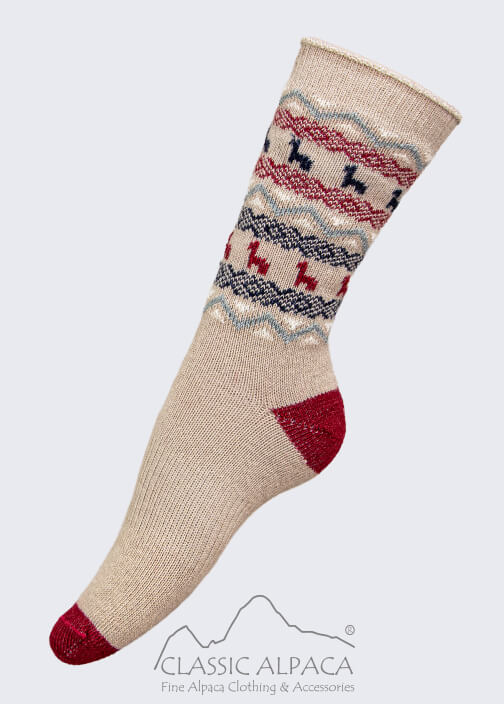 Socks-Alpaca Print Unisex Crew Socks