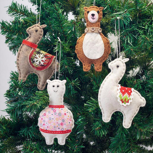 Ornament-4pack Felt Alpaca Ornament