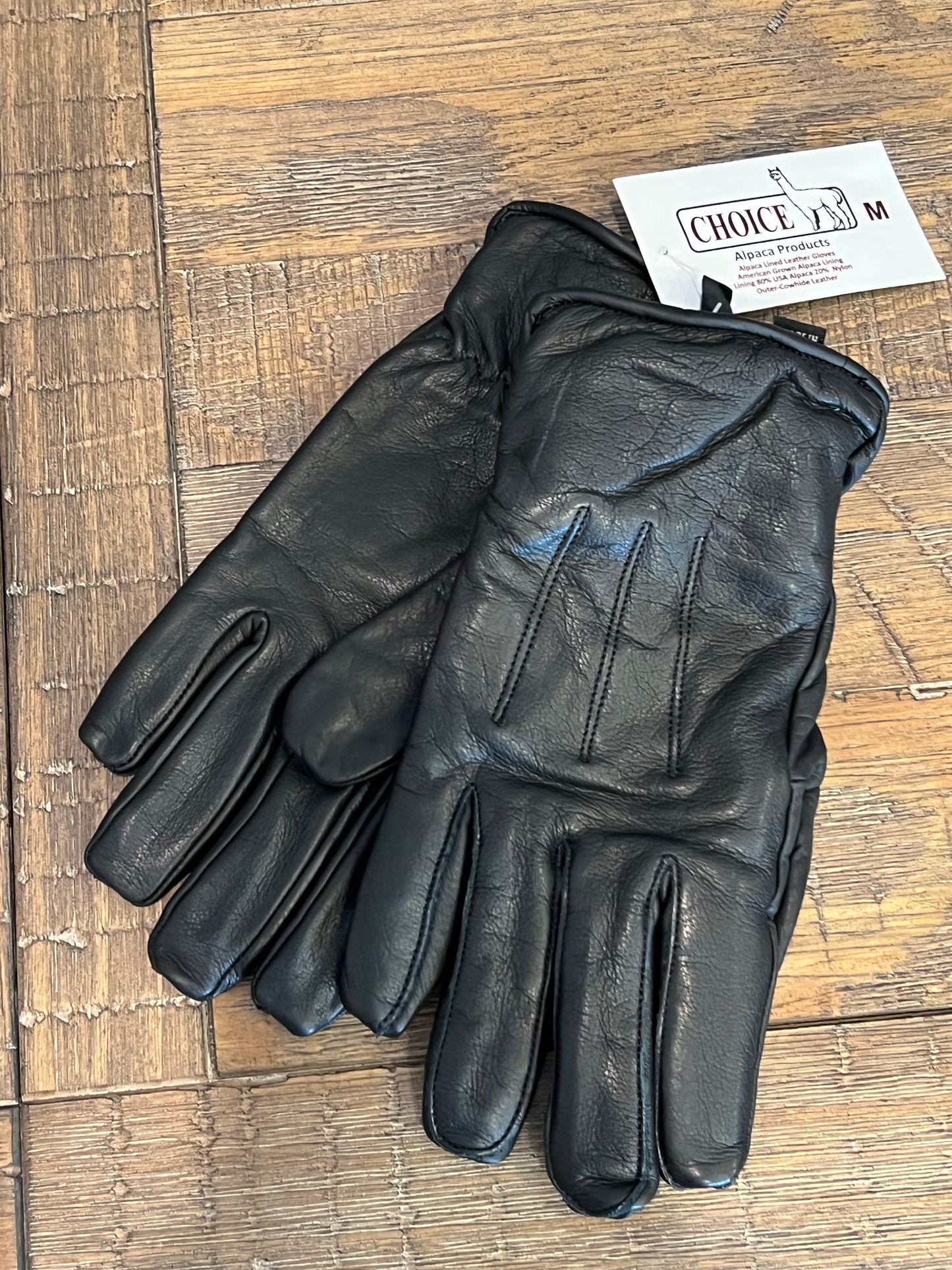 Gloves-Alpaca Knit Lined Cowhide Leather Gloves